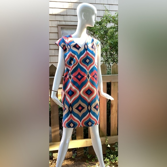 VIT’s by Valentina cotton patterned summer dress with pockets. Lg - Picture 1 of 8